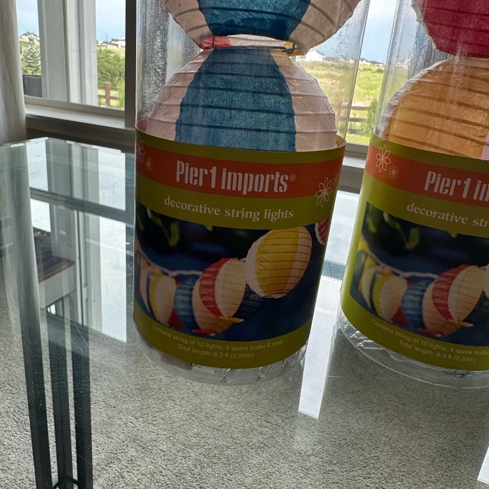 3 sets of Pier 1 Multicolor beach ball Paper Lantern String Lights